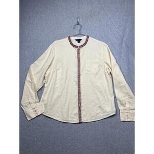 Tommy Hilfiger Button Up Shirt Womens Size Xl Aztec Boho Western Cottagecore